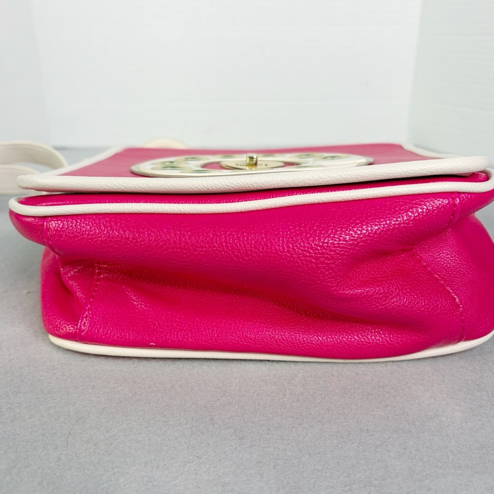 Betsey Johnson Kitsch Pink White Phone Crossbody Purse Bag Hotline Retro Y2K - Picture 8 of 13